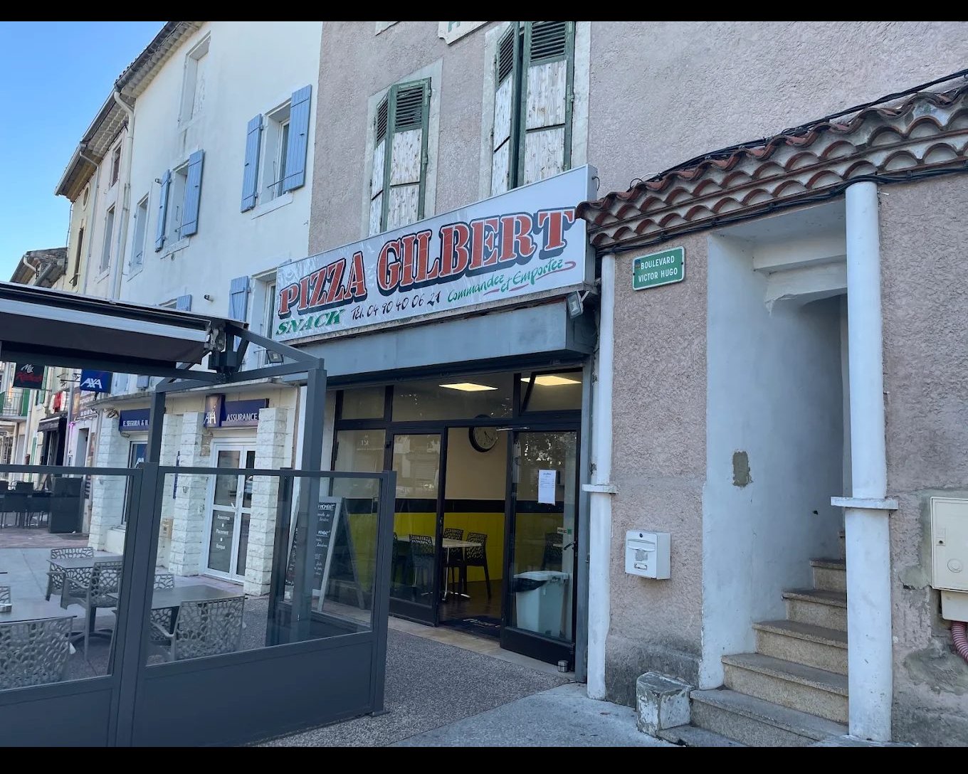 La devanture de Pizza Gilbert, 44 boulevard Victor Hugo à Bollène